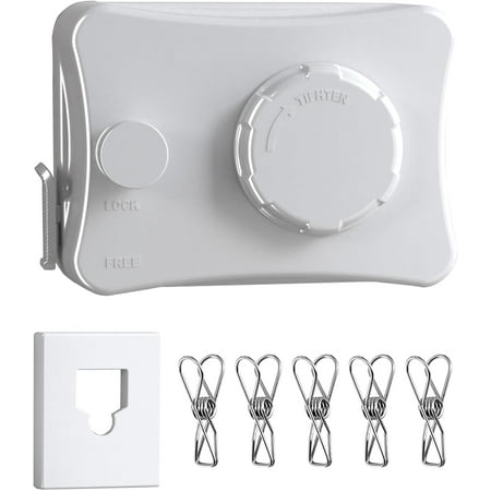 Retractable Clothesline Clothes Line Retracting Outdoor/Indoor Heavy Duty Stainless Steel Adjustable Drying Rope Wire Dryer with ABS case+Aluminum Self Adhesive Wall Mount 13.8 Feets Silver
Retractable Clothesline Clothes Line Retracting Outdoor/Indoor Heavy Duty Stainless Steel Adjustable Drying Rope Wire Dryer with ABS case+Aluminum Self Adhesive Wall Mount 13.8 Feets Silver