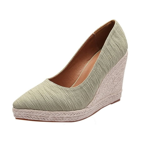 Cathalem Point Toe Wedge Heel Fisherman Shoes High Single Shoes Women Platform Straw Women Satin Espadrilles Green 38
Cathalem Point Toe Wedge Heel Fisherman Shoes High Single Shoes Women Platform Straw Women Satin Espadrilles Green 38