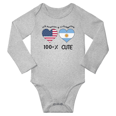 50% American + 50% Argentine = 100+% Cute Baby Long Slevve Bodysuits Unisex Gifts (Gray 6-12 Months)
50% American + 50% Argentine = 100+% Cute Baby Long Slevve Bodysuits Unisex Gifts (Gray 6-12 Months)