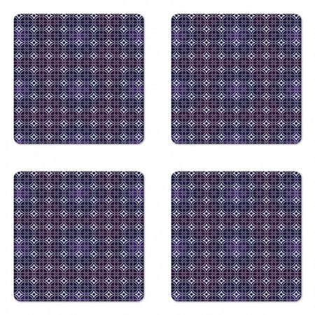 Abstract Coaster Set of 4 Repeating Connected Modernized Oriental Shapes Flowers Illustration Print Square Hardboard Gloss Coasters Standard Size Dark Purple White by Ambesonne
Abstract Coaster Set of 4 Repeating Connected Modernized Oriental Shapes Flowers Illustration Print Square Hardboard Gloss Coasters Standard Size Dark Purple White by Ambesonne