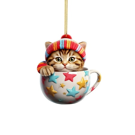 Cute Cup Cat In Hat Decorative Hanging Colorful Pupil Cat Indoor Decorative Hanging Acrylic Hanging Christmas Decoration Rear View Swinging Animal Small Chain for Hanging Crafts Paper Christmas
Cute Cup Cat In Hat Decorative Hanging Colorful Pupil Cat Indoor Decorative Hanging Acrylic Hanging Christmas Decoration Rear View Swinging Animal Small Chain for Hanging Crafts Paper Christmas