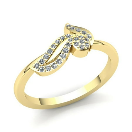 Genuine 0.15ct Round Cut Diamond Ladies Bridal Leaf Anniversary Wedding Band Solid 18K Rose, White or Yellow Gold F VS1