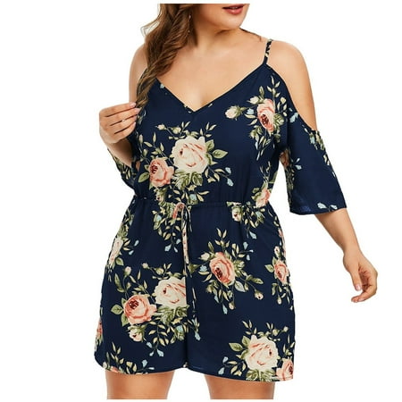 Women s Jumpsuits Romper Casual Fashion Plus Size Floral Cold Shoulder Bodysuit V-Neck Overalls
Women s Jumpsuits Romper Casual Fashion Plus Size Floral Cold Shoulder Bodysuit V-Neck Overalls