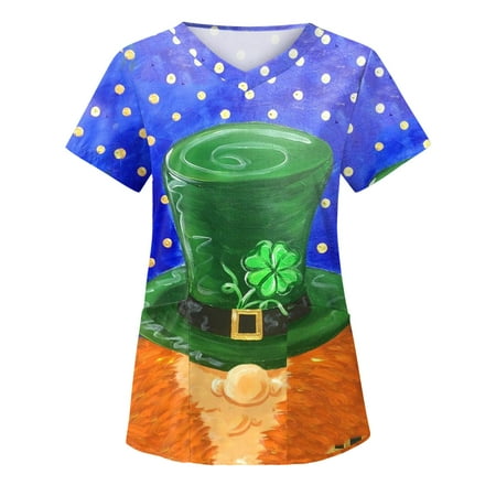 Women Scrubs Top Nurses Clothing Workwear Working Uniform T-Shirt Fashion Printed Short Sleeve Leisure Pocket Tee Top
Women Scrubs Top Nurses Clothing Workwear Working Uniform T-Shirt Fashion Printed Short Sleeve Leisure Pocket Tee Top