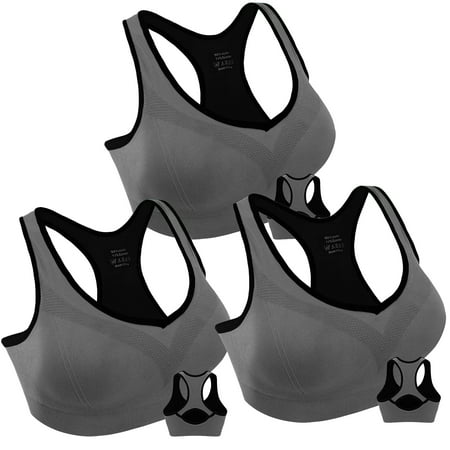 3 Pack Racerback Sports Bras for Women Seamless High Impact Bra with Pad for Yoga Gym Workout Fitness XXL Size (Gray)
3 Pack Racerback Sports Bras for Women Seamless High Impact Bra with Pad for Yoga Gym Workout Fitness XXL Size (Gray)