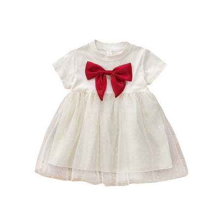 Baby Girl Princess Dress Summer Short Sleeve Round Neck Bow Front Mesh Tulle Dress
Baby Girl Princess Dress Summer Short Sleeve Round Neck Bow Front Mesh Tulle Dress