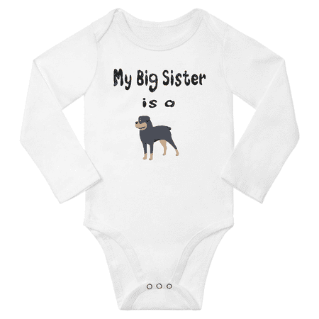 My Big Sister is a Rottweiler Dog Cute Baby Long Sleeve Outfits Bodysuits Boy Girl (White 6-12M)
My Big Sister is a Rottweiler Dog Cute Baby Long Sleeve Outfits Bodysuits Boy Girl (White 6-12M)