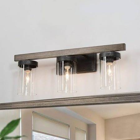 Modern Farmhouse 3-light Linear Bathroom Vanity Lights Rustic Glass Wall Sconces - L 21.7 * W 5.5 * H 8.5
Modern Farmhouse 3-light Linear Bathroom Vanity Lights Rustic Glass Wall Sconces - L 21.7 * W 5.5 * H 8.5