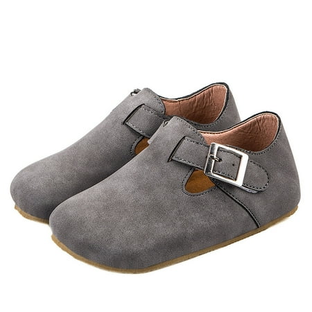 Toyella Fashionable Simple Velcro Anti-slip Children s Shoes Dark Grey 140