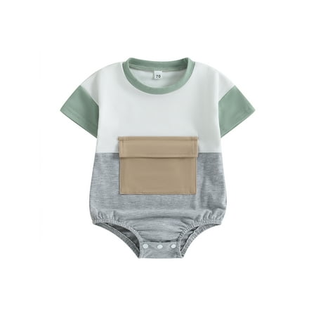 Baby Boys Casual Short Sleeve Romper Crewneck Contrast Color Playsuit Summer Clothes
Baby Boys Casual Short Sleeve Romper Crewneck Contrast Color Playsuit Summer Clothes