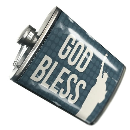 NEONBLOND Flask God Bless Fourth of July Lady Liberty