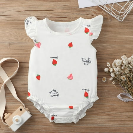 THE WILD Toddler Girls Boys Pompon Pineapple Print Romper Bodysuit