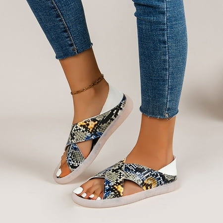 Daqian Sandals for Women Clearance Women s Ladies Shoes Snake Pattern Flat Heel Sandals Cross Casual Beach Sandals Slide Sandals for Women Green 7(39)
Daqian Sandals for Women Clearance Women s Ladies Shoes Snake Pattern Flat Heel Sandals Cross Casual Beach Sandals Slide Sandals for Women Green 7(39)