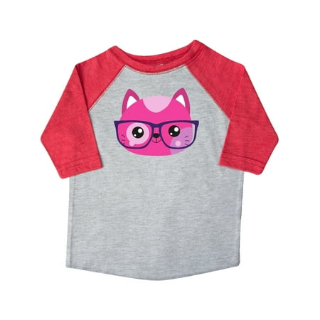 Inktastic Hipster Cat Cat With Glasses Pink Cat Gift Toddler Boy or Toddler Girl T-Shirt