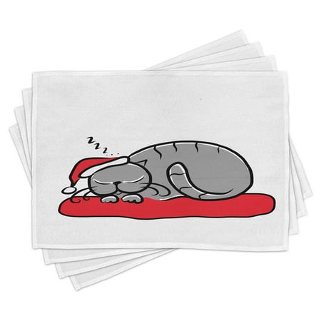 Christmas Placemats Set of 4 Cat with Santa Claus Hat Whiskers on the Pillow Winter Night Cartoon Artwork Washable Fabric Place Mats for Dining Room Kitchen Table Decor White Red Grey by Ambesonne
Christmas Placemats Set of 4 Cat with Santa Claus Hat Whiskers on the Pillow Winter Night Cartoon Artwork Washable Fabric Place Mats for Dining Room Kitchen Table Decor White Red Grey by Ambesonne