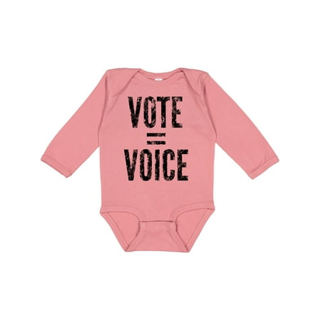Inktastic Vote Equals Voice Distressed Black Text Gift Baby Boy or Baby Girl Long Sleeve Bodysuit
Inktastic Vote Equals Voice Distressed Black Text Gift Baby Boy or Baby Girl Long Sleeve Bodysuit