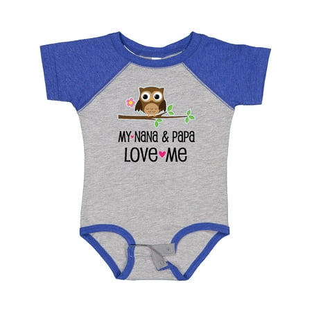Inktastic Nana and Papa Love Me Baby Girl Gift Baby Girl Bodysuit