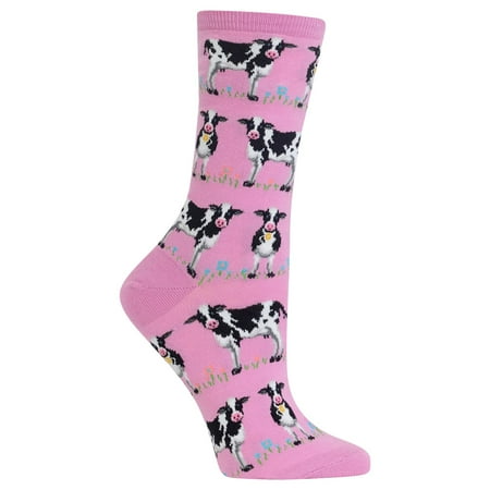 Hot Sox Womens Cows Crew Socks Womens Shoe Size 4-10.5 Lilac