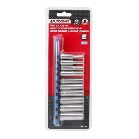 Autocraft Deep Socket Set Metric 1/4 in. Drive 10 Pc. 1 set sold by set