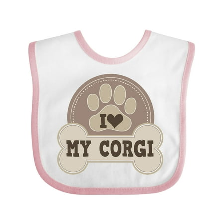 Inktastic Welsh Corgi I Love My Corgi Gift Baby Boy or Baby Girl Bib