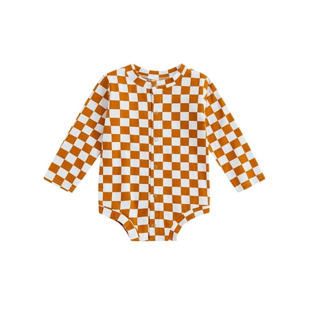Canrulo Infant Newborn Baby Girls Boys Spring Autumn Romper Long Sleeve Checkerboard Print Button Down Playsuit Khaki 12-18 Months
Canrulo Infant Newborn Baby Girls Boys Spring Autumn Romper Long Sleeve Checkerboard Print Button Down Playsuit Khaki 12-18 Months