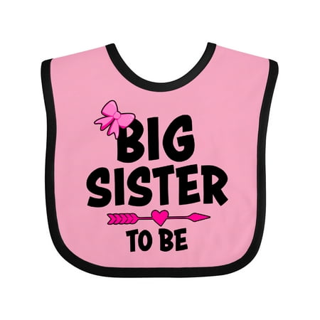 Inktastic Big Sister to Be with Bow and Arrow Gift Baby Girl Bib
