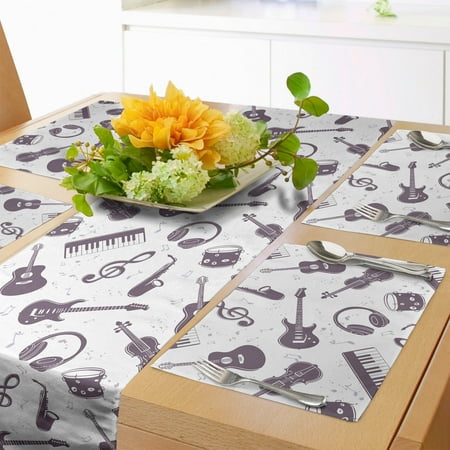 Music Table Runner & Placemats Musical Instruments Silhouettes and Notes Guitar Keyboard on Plain Background Set for Dining Table Placemat 4 pcs + Runner 12 x72 Eggplant and White by Ambesonne
Music Table Runner & Placemats Musical Instruments Silhouettes and Notes Guitar Keyboard on Plain Background Set for Dining Table Placemat 4 pcs + Runner 12 x72 Eggplant and White by Ambesonne