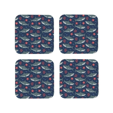 Leather Coasters with Heat-resistant for Drinks Cartoon Cute Shark Starfish Cup Coasters Cup Pad Mat for Tabletop Protection Coffee Table Office Desk and Housewarming Gift
Leather Coasters with Heat-resistant for Drinks Cartoon Cute Shark Starfish Cup Coasters Cup Pad Mat for Tabletop Protection Coffee Table Office Desk and Housewarming Gift