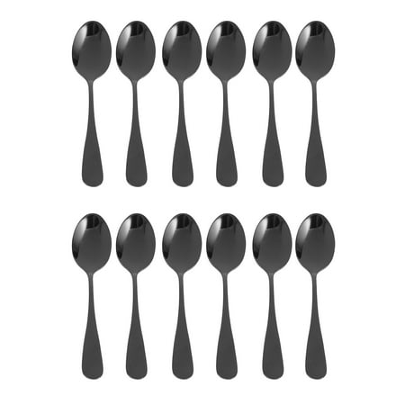 Mini Stainless Steel Cake Spoons Scoop for Ice Cream Small Teaspoons for Dessert Set of 12 (Black Coffee Spoons)
Mini Stainless Steel Cake Spoons Scoop for Ice Cream Small Teaspoons for Dessert Set of 12 (Black Coffee Spoons)