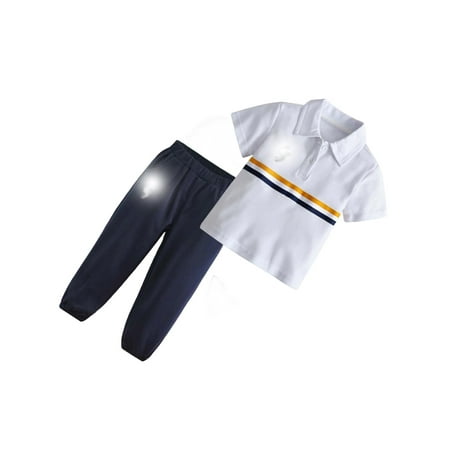 Casual Figure Print Polo Short Sleeve Blue and White Toddler Boy Two-piece Outfits ( Boy s)
Casual Figure Print Polo Short Sleeve Blue and White Toddler Boy Two-piece Outfits ( Boy s)