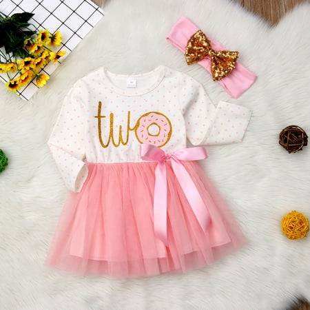 2Pcs Baby Girls Tutu Dress Birthday Outfit Donut Letter Print Top Tulle Tutu Skirt with Headband Outfit Set
2Pcs Baby Girls Tutu Dress Birthday Outfit Donut Letter Print Top Tulle Tutu Skirt with Headband Outfit Set