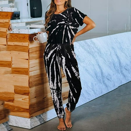TANGNADE Clothing Womens Short Sleeve Tie-Dye Long Pajamas Set One Piece Jumpsuit Loose Sleepwear
TANGNADE Clothing Womens Short Sleeve Tie-Dye Long Pajamas Set One Piece Jumpsuit Loose Sleepwear