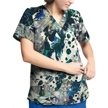 Sksloeg Scrub Top for Women Fashion 2023 Women Short Sleeve Tops Working Uniform Tie-dye Printed Scrub Tops with Pocket Blouse Green M
Sksloeg Scrub Top for Women Fashion 2023 Women Short Sleeve Tops Working Uniform Tie-dye Printed Scrub Tops with Pocket Blouse Green M