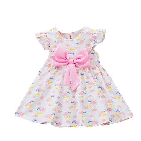 EHTMSAK Infant Baby Toddler Child Children Kids Summer Sleeveless Dresses for Girls Flutter Sleeve Dress Rainbow Bow Sundress Pink 12M-5Y 100
EHTMSAK Infant Baby Toddler Child Children Kids Summer Sleeveless Dresses for Girls Flutter Sleeve Dress Rainbow Bow Sundress Pink 12M-5Y 100
