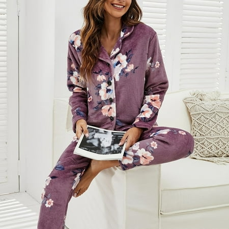 Fuzzy & Thermal Floral Pattern Pajama Set Long Sleeve Blouse Tops & Pants Set Women‘s Sleepwear & Loungewear
Fuzzy & Thermal Floral Pattern Pajama Set Long Sleeve Blouse Tops & Pants Set Women‘s Sleepwear & Loungewear