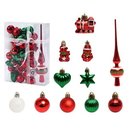 WREA Pack of 34 Christmas Balls Set Party Atmospheres Xmas Pendant Plastic Reusable Wall Indoor Outdoor Background Decoration
WREA Pack of 34 Christmas Balls Set Party Atmospheres Xmas Pendant Plastic Reusable Wall Indoor Outdoor Background Decoration