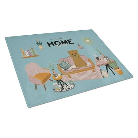 Carolines Treasures CK7905LCB Tan Glen of Imal Sweet Home Glass Cutting Board L