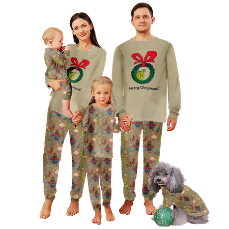 FUNIER Family Matching Christmas Pajamas Sleepwear Set Grinch Khaki Print Sizes for Adult-Kids-Baby-Pet 2 Pieces Top and Pants Bodysuits Pajamas Set
FUNIER Family Matching Christmas Pajamas Sleepwear Set Grinch Khaki Print Sizes for Adult-Kids-Baby-Pet 2 Pieces Top and Pants Bodysuits Pajamas Set