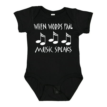Inktastic Words Fail Music Speaks Gift Baby Boy or Baby Girl Bodysuit