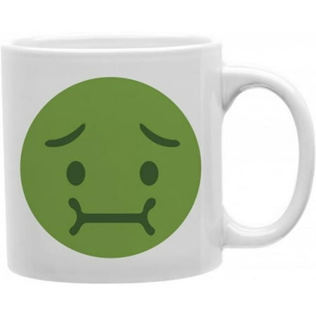 Green Sick Emoji 11 oz Ceramic Coffee Mug