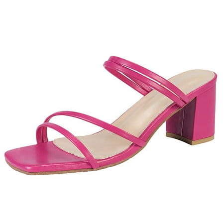 Womens Sandals Fashion Summer Women Sandals Thick Heel Middle Heel Thin Strap Solid Color Casual Style Women S Sandals Pu Hot Pink 42
Womens Sandals Fashion Summer Women Sandals Thick Heel Middle Heel Thin Strap Solid Color Casual Style Women S Sandals Pu Hot Pink 42