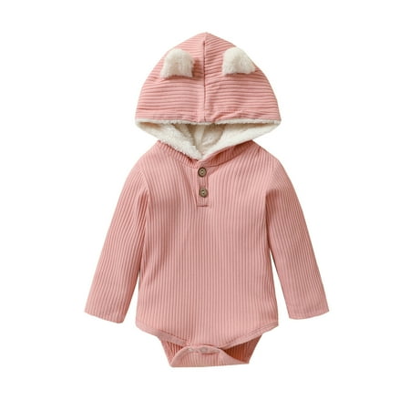Baby Boys Girls Patchwork Long Sleeve Solid Color Bear Ear Hooded Warm Winter Romper Bodysuit Cute Fashion Child Clothes Outfits
Baby Boys Girls Patchwork Long Sleeve Solid Color Bear Ear Hooded Warm Winter Romper Bodysuit Cute Fashion Child Clothes Outfits