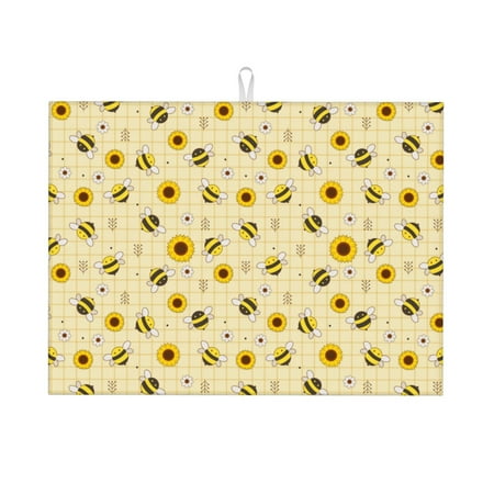 Kdxio Sunflowers Bee for Dish Drying Mat 24*18 inch Absorbent Dish Drainer Kitchen Counter Large Size Dish Drying Pad for Countertops Draining Racks
Kdxio Sunflowers Bee for Dish Drying Mat 24*18 inch Absorbent Dish Drainer Kitchen Counter Large Size Dish Drying Pad for Countertops Draining Racks