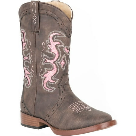 Roper Kids Girls Lexi Rhinestone Square Toe Boots Mid Calf