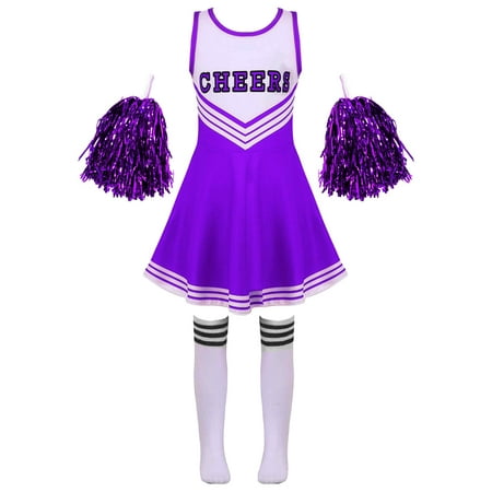 Aislor Girls Cheerleading Costume Sleeveless Letter Printed Patchwork Dance Dress Flower and Socks
Aislor Girls Cheerleading Costume Sleeveless Letter Printed Patchwork Dance Dress Flower and Socks
