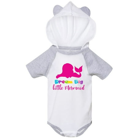Inktastic Dream Big Little Mermaid Mermaid Silhouette Gift Baby Girl Bodysuit