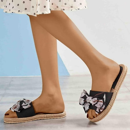 FAKKDUK Women s Espadrille Bow Knot Flat Sandal Slippers For Women Indoor And Outdoor Womens Straw Woven Slippers Shoes Bottom Comfortable Sandals Ladies Platform Trendy Sandal Slides 4.5&Black
FAKKDUK Women s Espadrille Bow Knot Flat Sandal Slippers For Women Indoor And Outdoor Womens Straw Woven Slippers Shoes Bottom Comfortable Sandals Ladies Platform Trendy Sandal Slides 4.5&Black