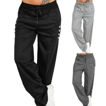 Taluosi Women Solid Color Elastic Waist Drawstring Button Pocket Straight Trousers Pants
Taluosi Women Solid Color Elastic Waist Drawstring Button Pocket Straight Trousers Pants