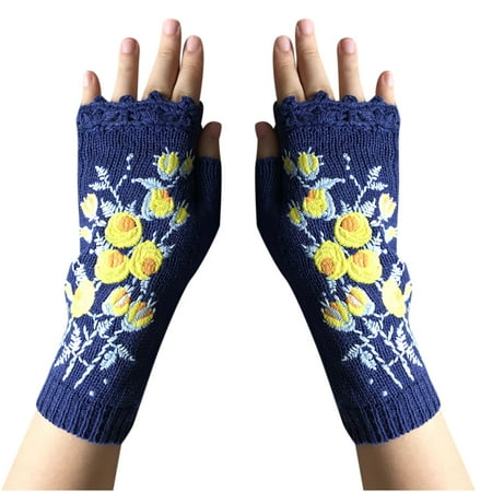 AIEOTT Ladies Fashion Vintage Knitted Gloves Flower Hollow Out Embroidered Warm Half Finger Woman s Gloves
AIEOTT Ladies Fashion Vintage Knitted Gloves Flower Hollow Out Embroidered Warm Half Finger Woman s Gloves
