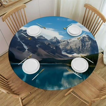 Round Fitted Tablecloth with Elastic Edge Waterproof Oil Proof Plastic Table Cover Vinyl Flannel Backed Table Cloth Fits Round Tables for Dinner Outdoor Picnic Flowers
Round Fitted Tablecloth with Elastic Edge Waterproof Oil Proof Plastic Table Cover Vinyl Flannel Backed Table Cloth Fits Round Tables for Dinner Outdoor Picnic Flowers
